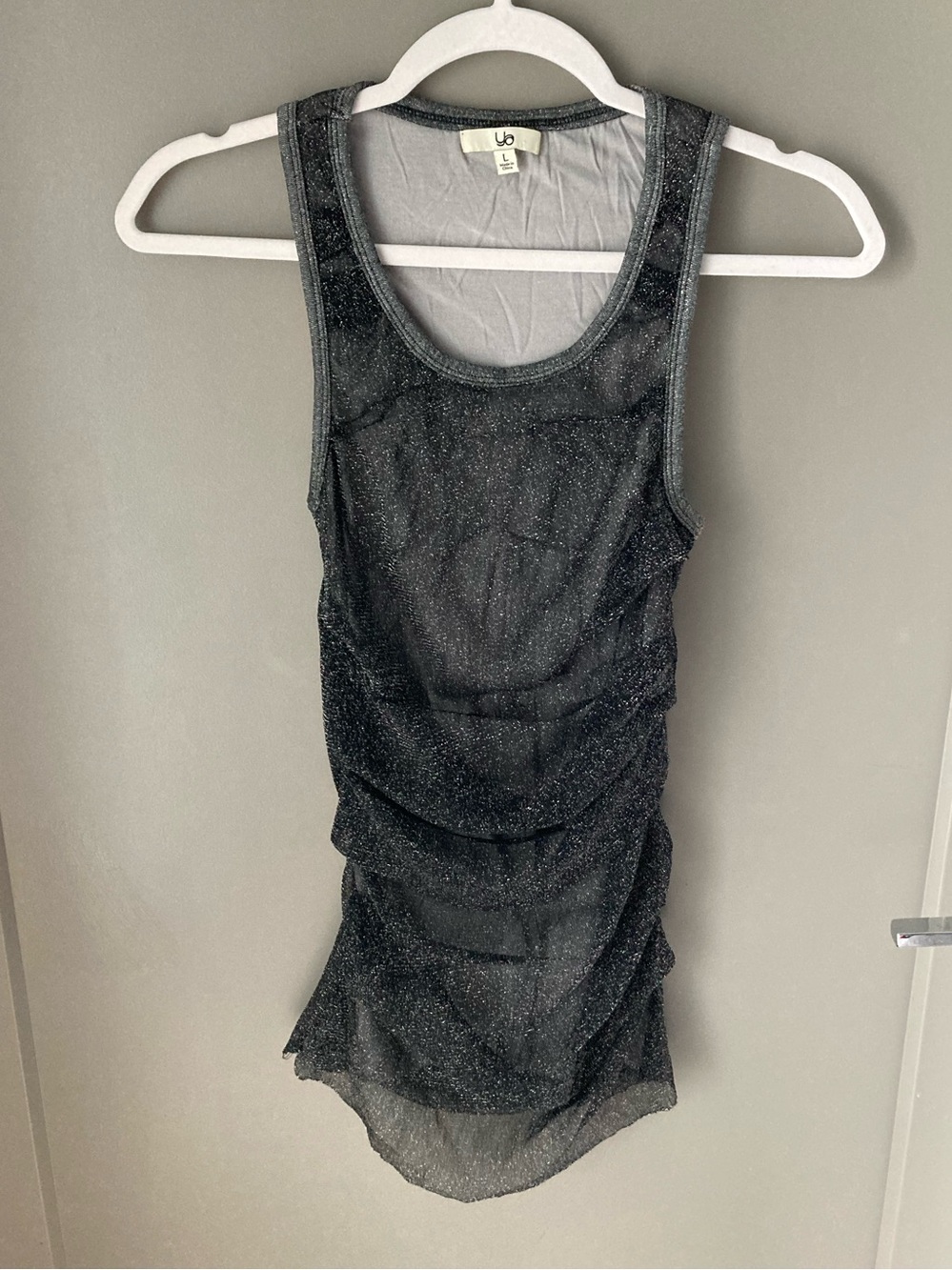Ya Los Angeles Black Sparkle Mesh Tank